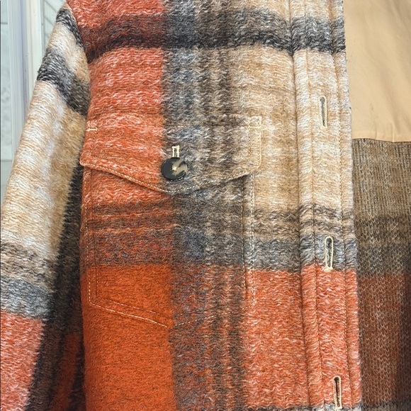 GANNI Plaid Wool Jacket - Red and Beige - Picture 4 of 5